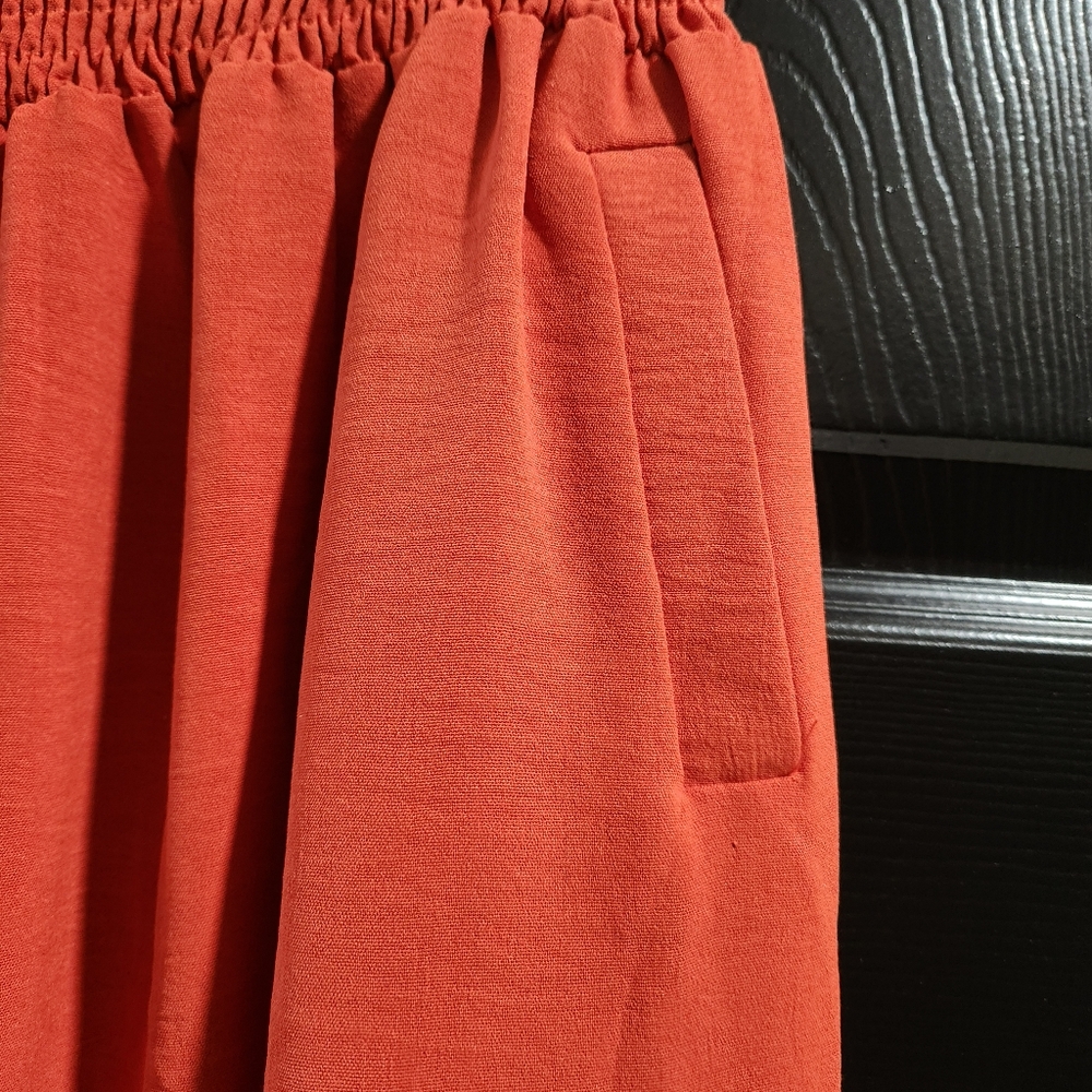 Terracotta Smocked Waist Wide Leg Lounge Bohemian Pant - Picture 6 of 16
